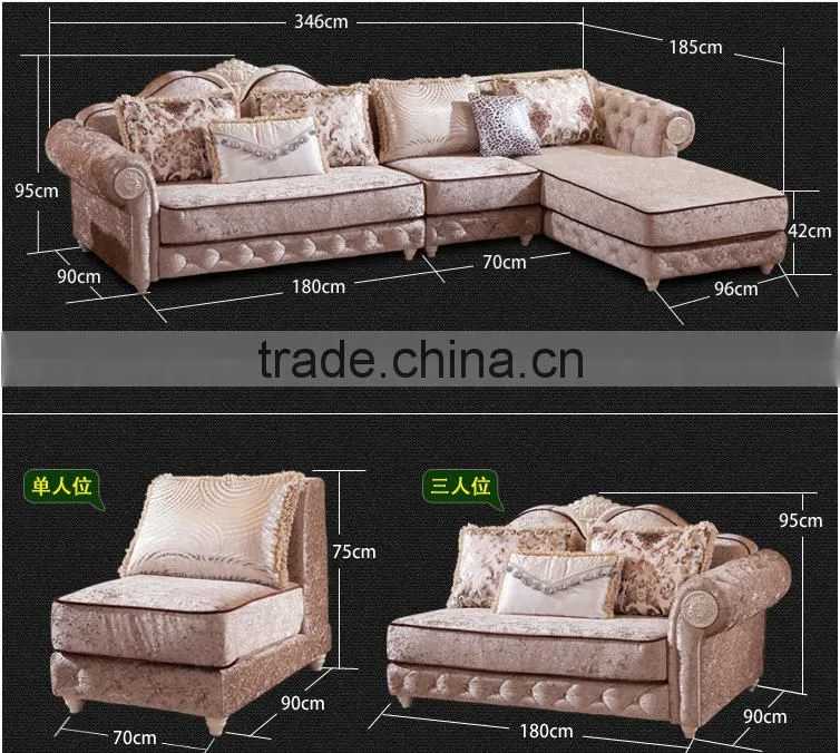 M501Amercian style sofa fabric velour fabric living room sofas/sectional fabric sofa
