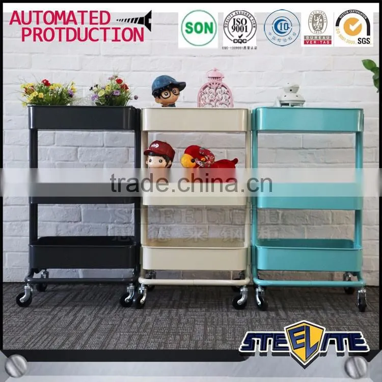 Steel Korean furniture 3-tier rack kitchen trolley