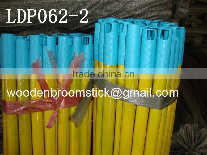 120cm X 2.2cm plastic coated wooden brush stick with various styles