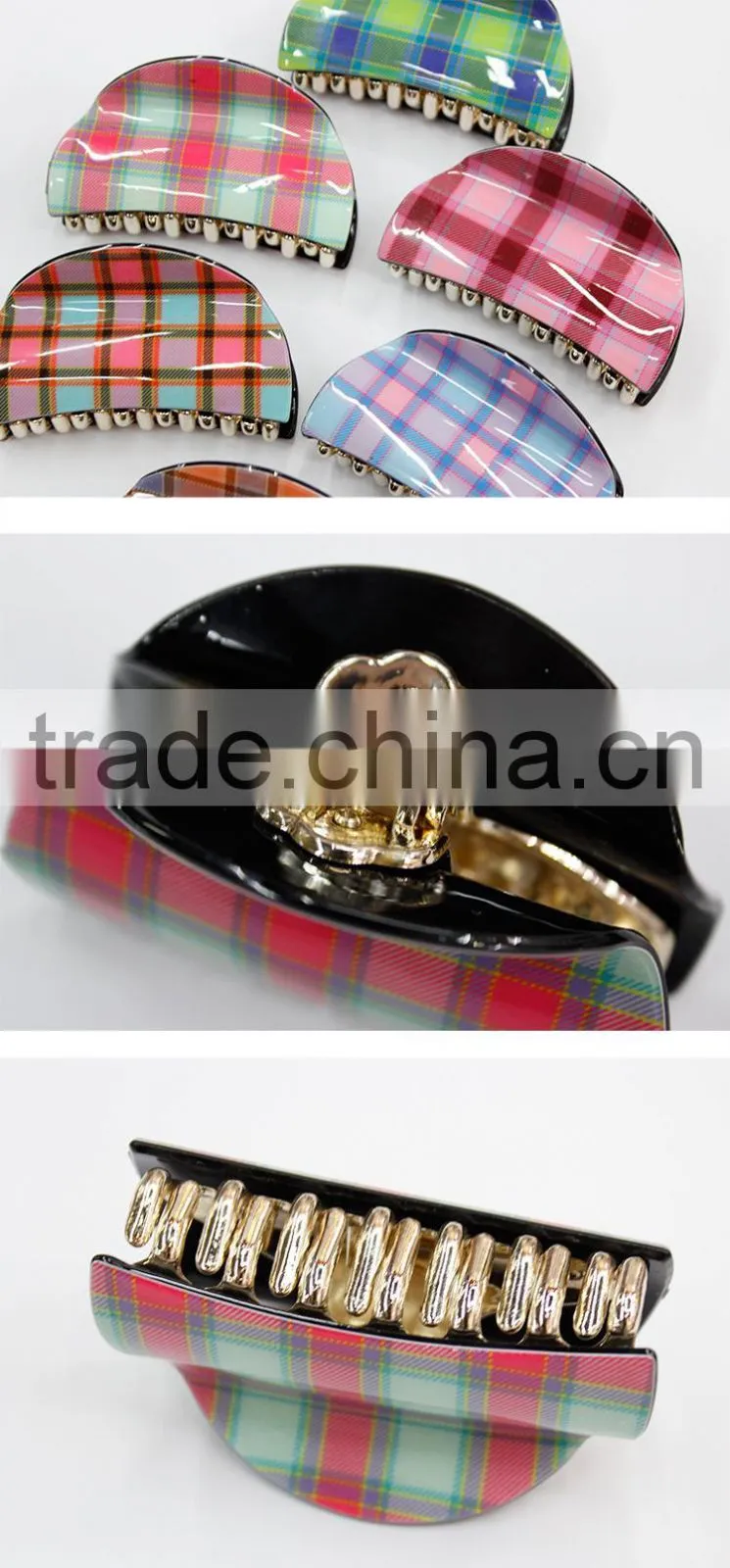 Summer strip print hair claw