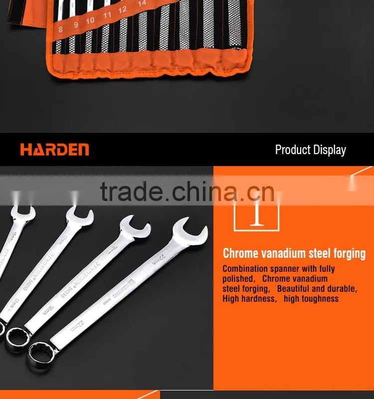 Chrome Vanadium 10 pcs combination spanner set various size tools of spanner