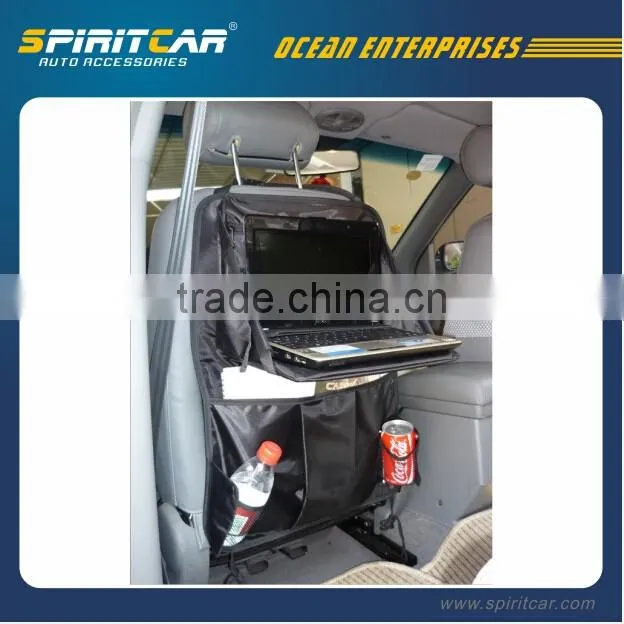 600D Oxford Car Backseat Organizer with Table Dest for Notebook