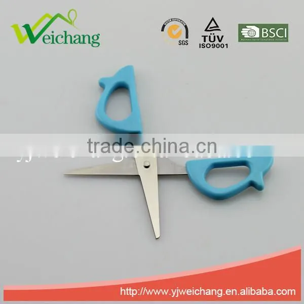 WCSC223 premium novelty wholesale soft handle colorful school children plastic scissors fish shape funny shape New Handle Design
