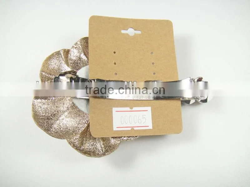 J0046 Indian design decorative handmade ladies leather flower hair clip