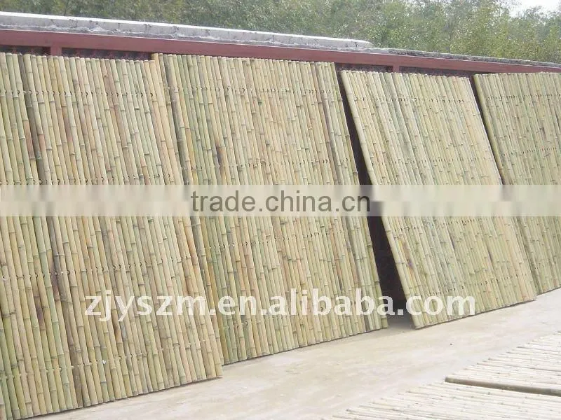 natural bamboo pole fence