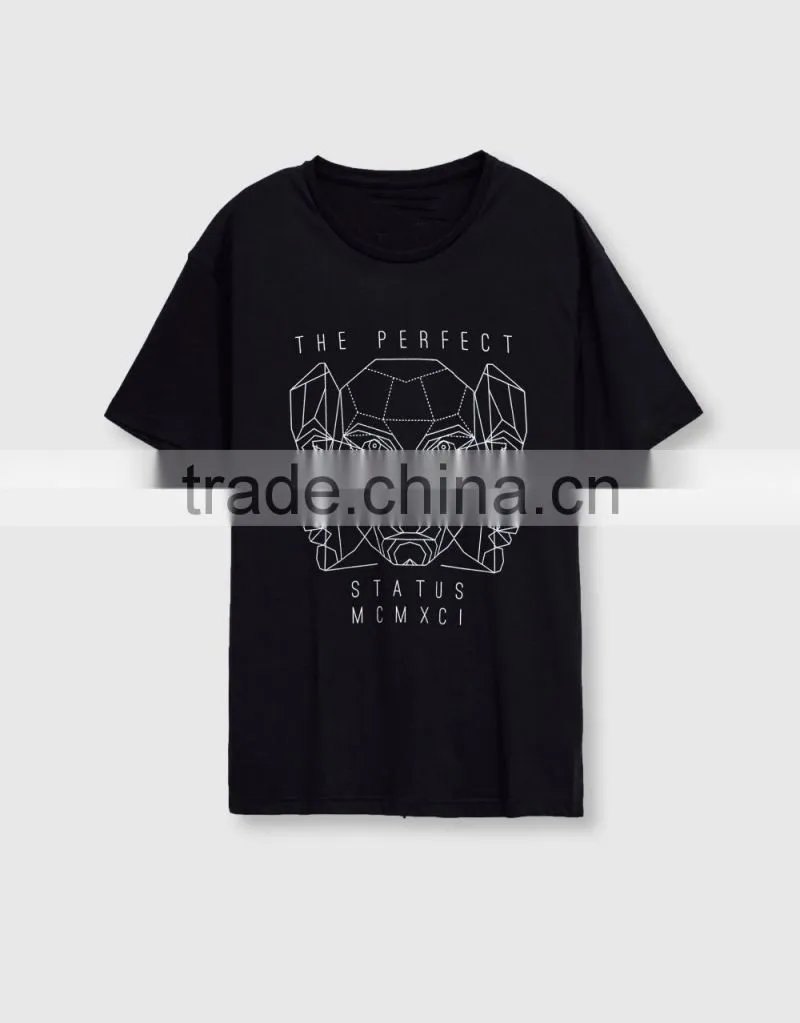 100% cotton fashion design custom printing shirts mens black t-shirt