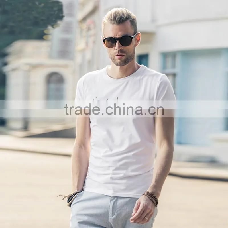 Cotton+Elastic t-Shirt fashion design slim fit man tee printing men t-shirt