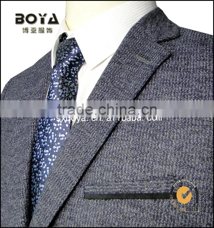 2015 hot sale mens blazer with two placket resin buttons