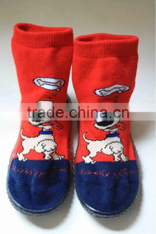Infant rubber sole baby sock shoes