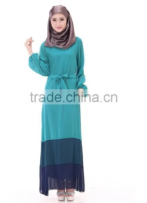 new fashion long sleeve hijab muslim long dress chiffon
