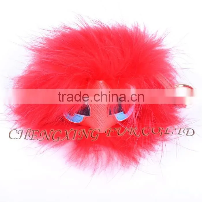 CX-R-48F New Arrival Fashion Fur Bag Charm Raccoon Fur Pom Keychain