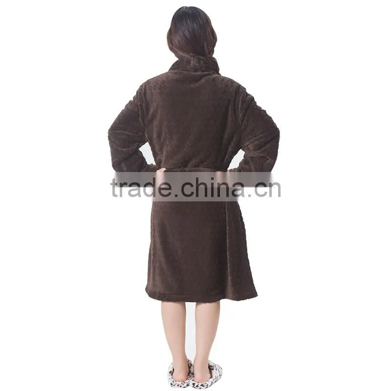Super Soft Fleece Bathrobe Robe Female