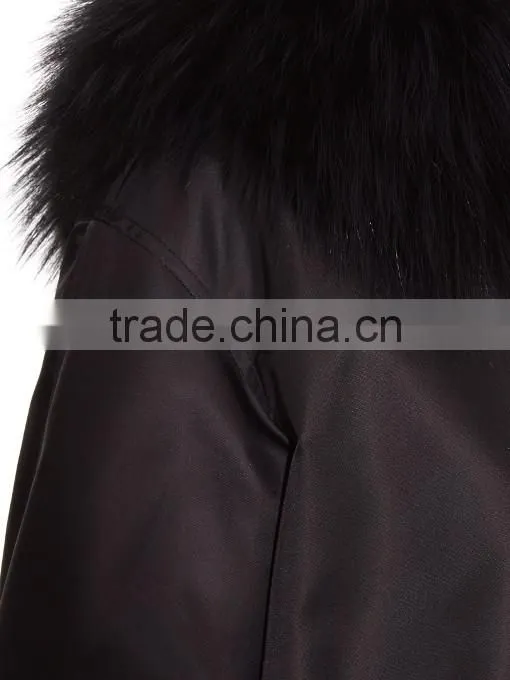 2017 Autumn& Winter Detachable Fur Trim Flight Jacket,Waterproof Custom Fur Bomber Jacktet For Unisex