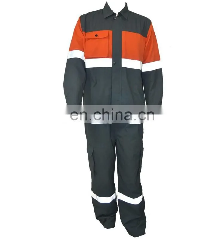 Men's oil refinery flame retardant oil resistant safaty work wear with FR reflector