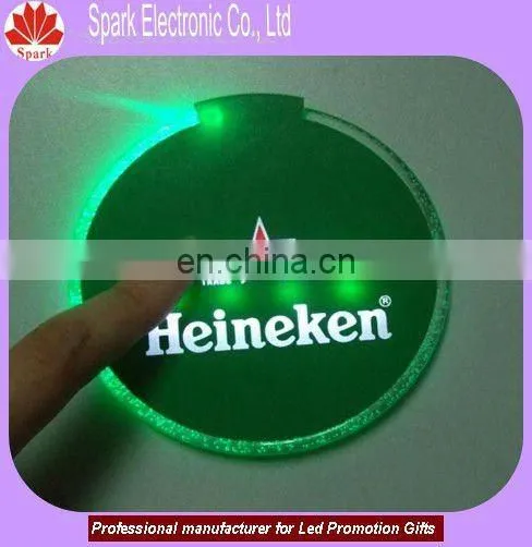 assorted glow disposable led coaster w/sticker for bar,hotel promotional products (45*3mm,on/off button,3 flashing modes)