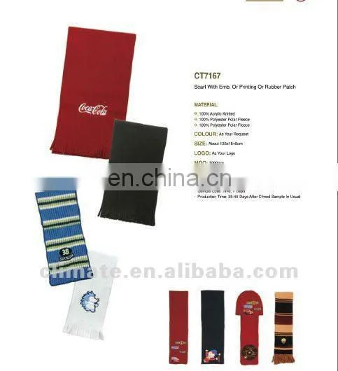 Polar fleece scarf promotional with emb logo