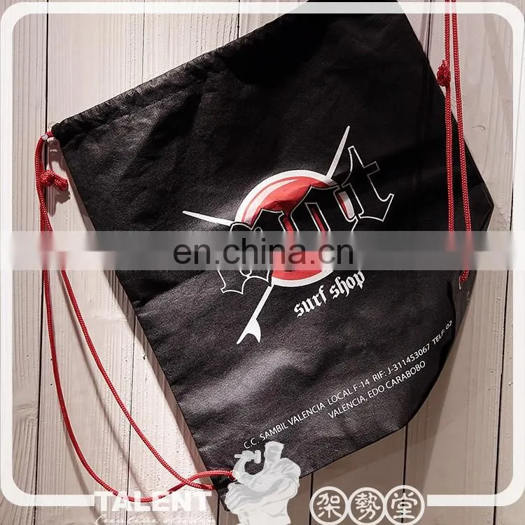Custom embroidery logo Cloth Drawing string Bag For Promotion