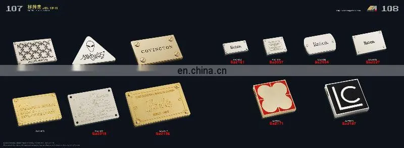 Song A Metal New style Gold plated anti brass metal label metal logo for handbag