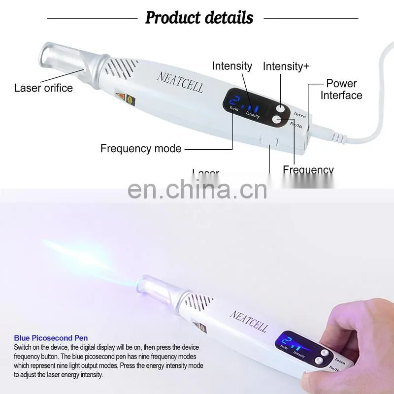 Handheld Picosecond Laser Pen Tattoo Scar Freckle Removal Machine Skin Beauty Device