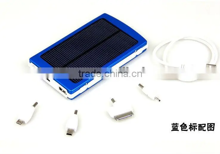 2014 good sell high efficiency 10000mah dual usb output solar power bank