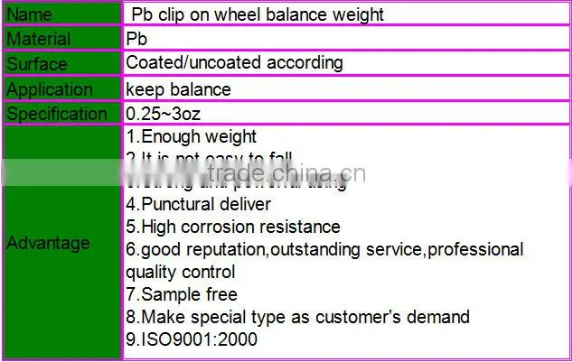 2016 Best selling Adhesive wheel weights/Clip on wheel weight