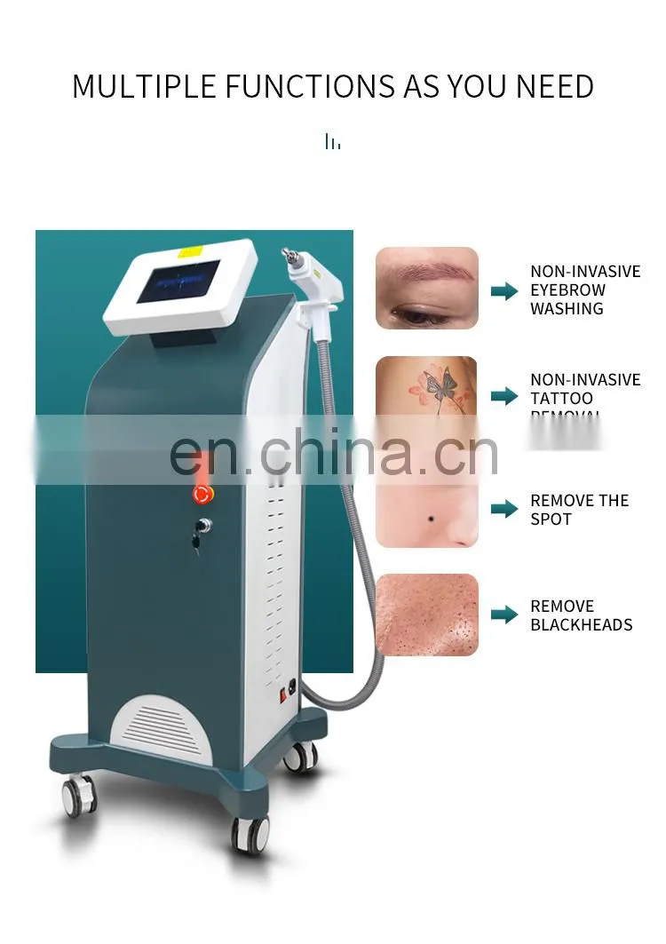 Non Invasive Q Switch ND Yag Laser Machine Tattoo Removal Laser Machine Eyebrow Pigment Scars Freckle Removal Beauty Instrument