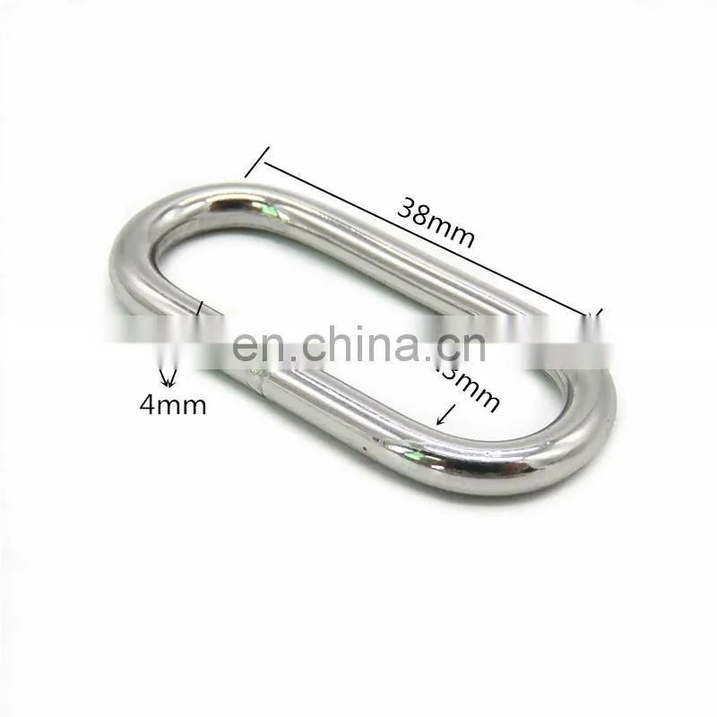 38mm Silver Metal Oval O Ring Buckle For Bag