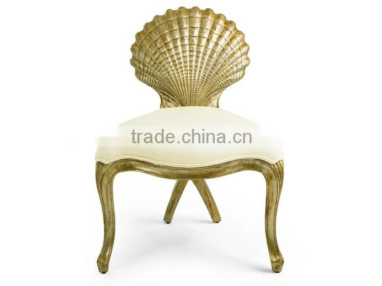 High class hotel wooden chair with velvet fabric