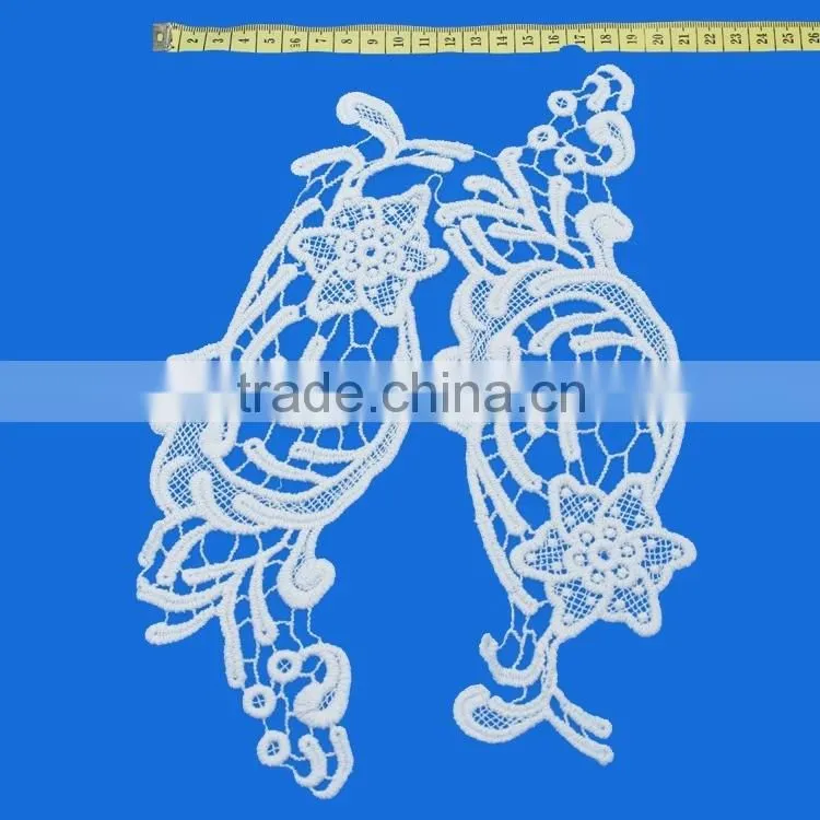 Best selling products Floral Lace Crochet Collar Applique large embroidered mesh neckline patch for crafts