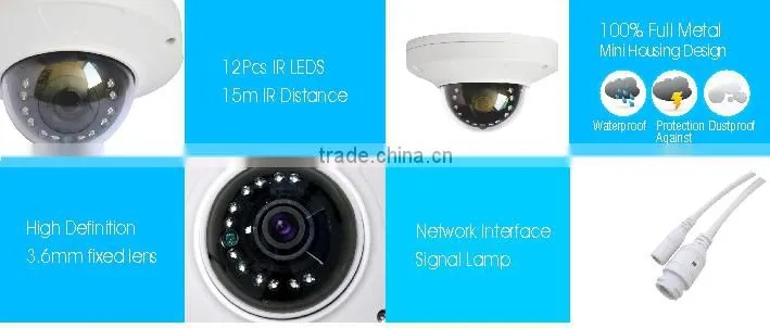 2MP IP Camera H.264 sony imx 322 cmos cctv camera HD IP Color IR Mini outdoor Dome Camera
