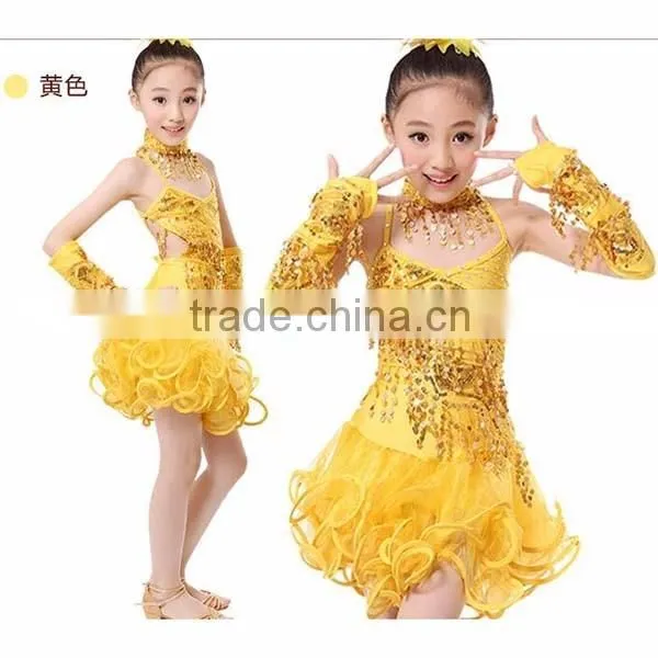 Professional latin dance costume for girls for performance Tasseled Latin Salsa Dancewear Girls Party Dance Costume Dress