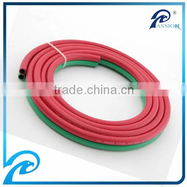 Braided synthetic polyester thread reinforced oxygen acetylene twin hose for gas soldering