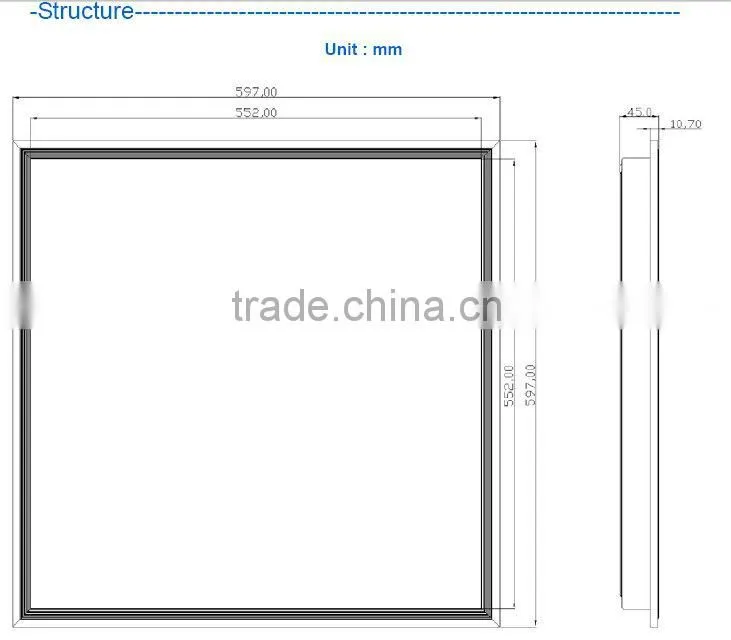 RA80 9000lm 100w led panel 600x1200mm 5years warranty