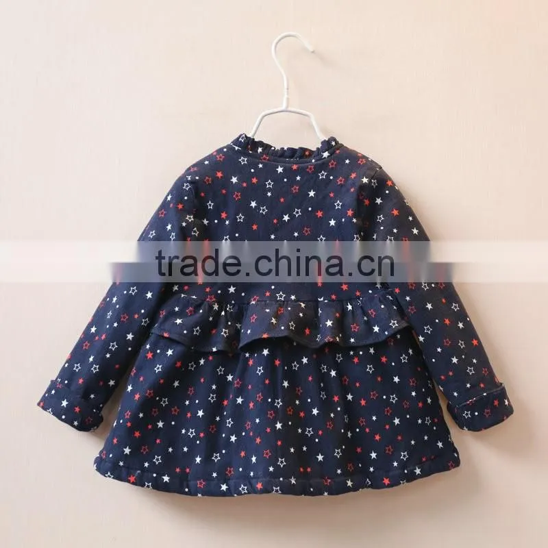 Korean children clothing girl spring coats kids long sleeve stringy selvedge roung collar girl princess outwear