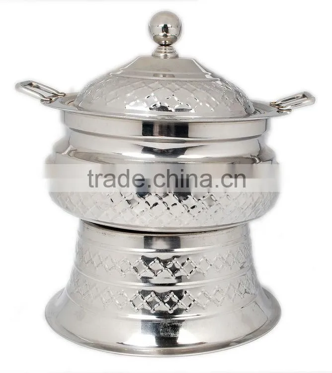 Steel Cheffing Dish, Wedding & Party utensils, food serving dish, hot keeping dish, Catering item, Hotel & Restaurant utensils