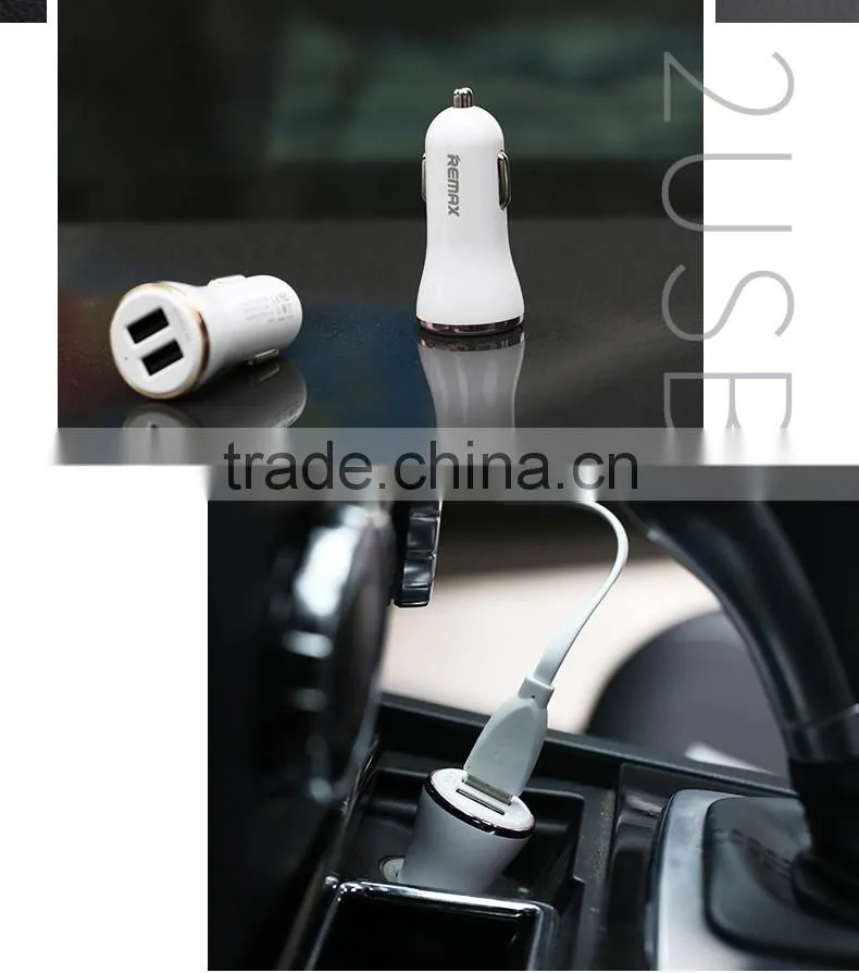Original Remax Dolfin Series RCC-206 Car Charger LED Light 2.4A Dual USB Ports Universal Car Charger For IOS/Android TB-0244