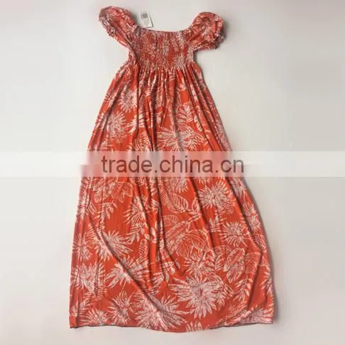 Collection White Leaves Orange Lady Long Dress