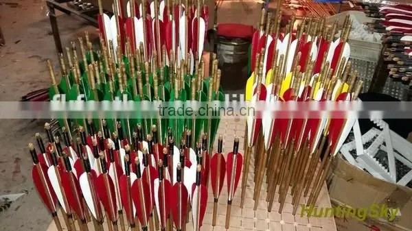 Wholesale Archery Indonesian Wood Arrow Barrel Arrow With Turkey Feather For Archery Traditional Bow And Recurve Bow