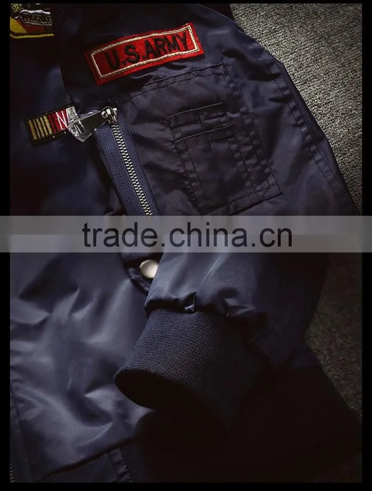 2016 Fashion Casual Outdoor Bomber Air Force Jackets with Retro Embroidery