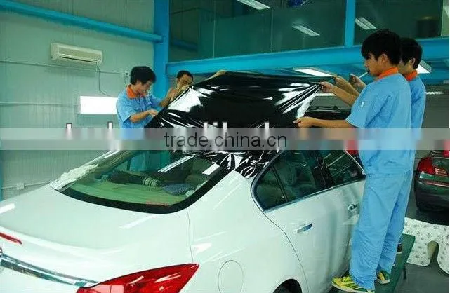 High glossy black car sunroof film , car wrapping film