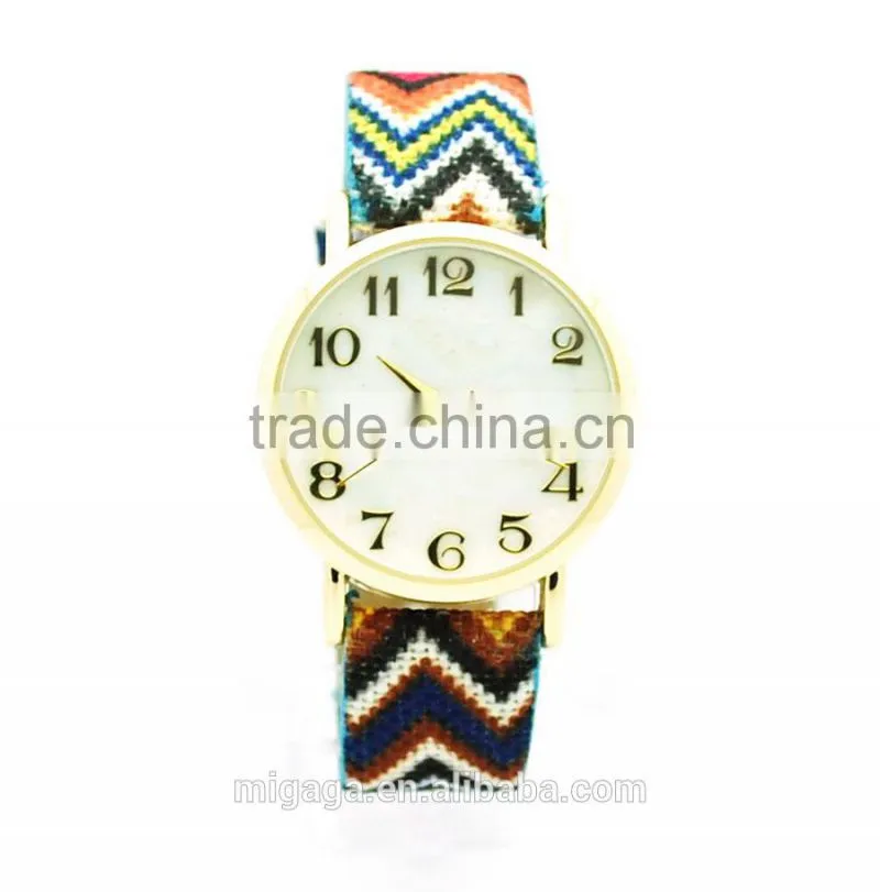 Made in china fabric strap quartz watch price, fashion watch women, watch for women