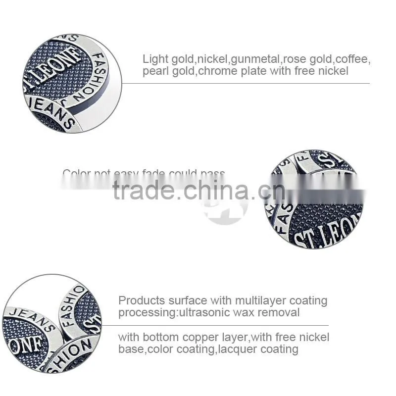 Dark Blue Flat Metal Shank Button