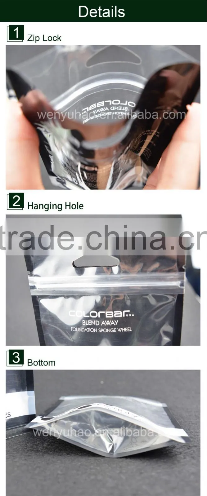 zip lock plastic packaging bag / zip top printed zip lock plastic bags