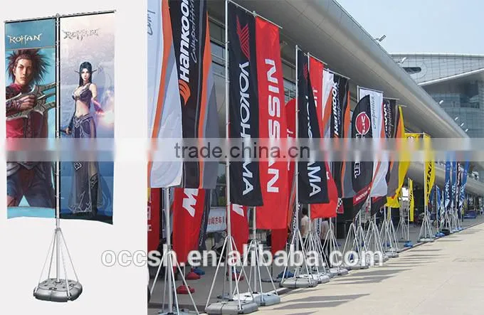 large basement flag banner , flagpole