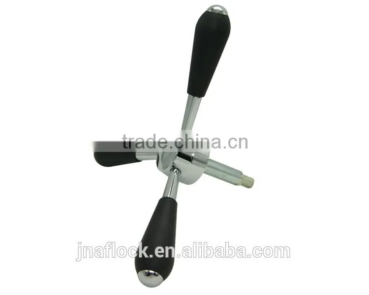 Alibaba express China New designed 3 spoke rubber coating stainless steel safe handle for safe and vault