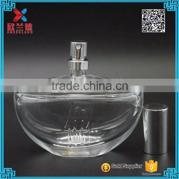 hot show boat-shape glass bottle perfume/unique design glass perfume bottle 100ml