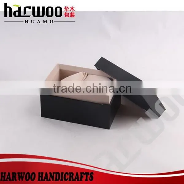 square fancy leather black paper gift boxes