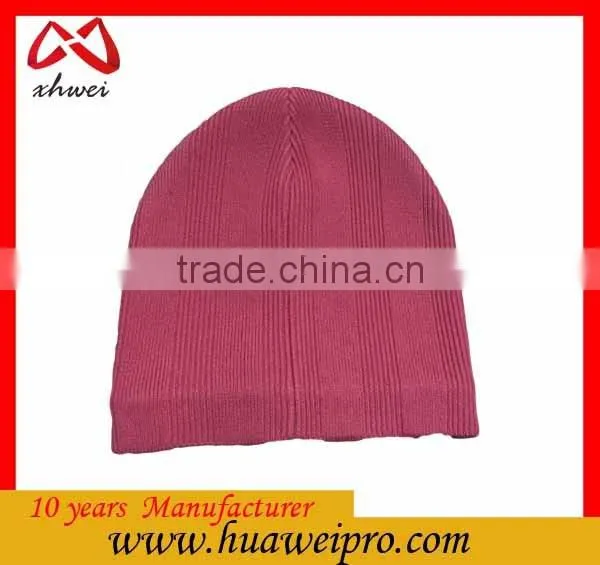 Custom Logo Winter Beanie Hat Womem Chunky Knit Warm 100% Cotton Beanie Cap