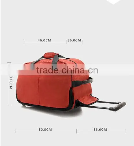 Large-capacity duffel bag nylon waterproof trolley travel bag on wheels