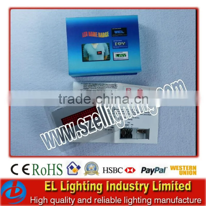 LED name Badge,heart-shaped led badge